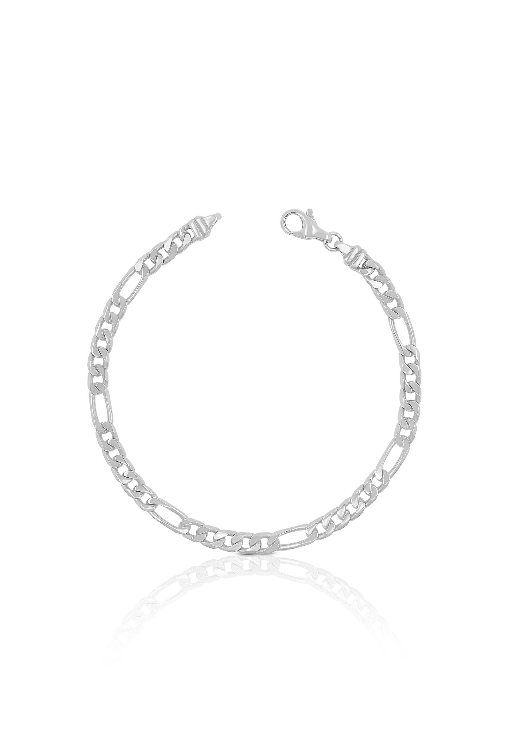 MUAU Schmuck  Bracelet Figaro Weissgold 750, 4.3mm, 21cm 