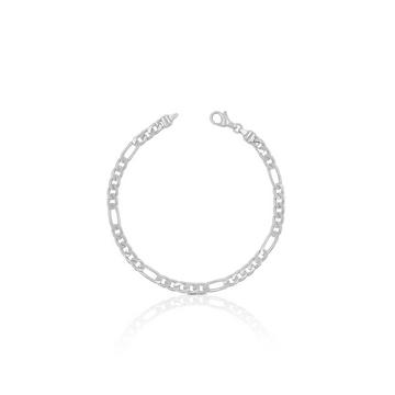 Bracelet Figaro Weissgold 750, 4.3mm, 21cm