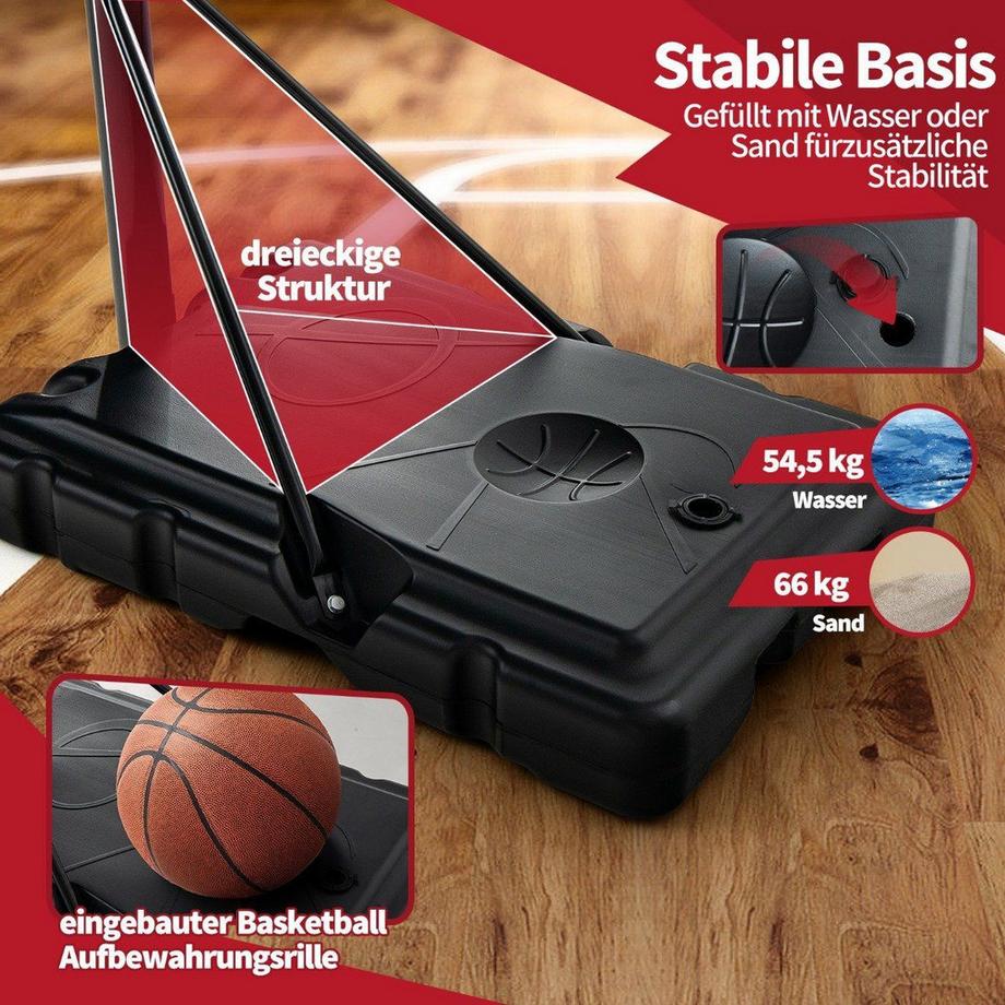 Northix Supporto da basket con rete e 2 ruote, regolabile in altezza  