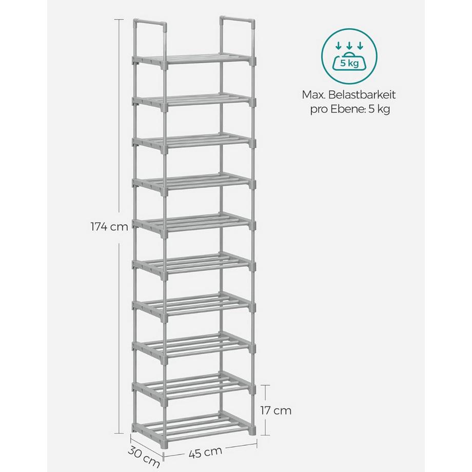 Songmics Schuhregal Schuhschrank 10 Ebenen  