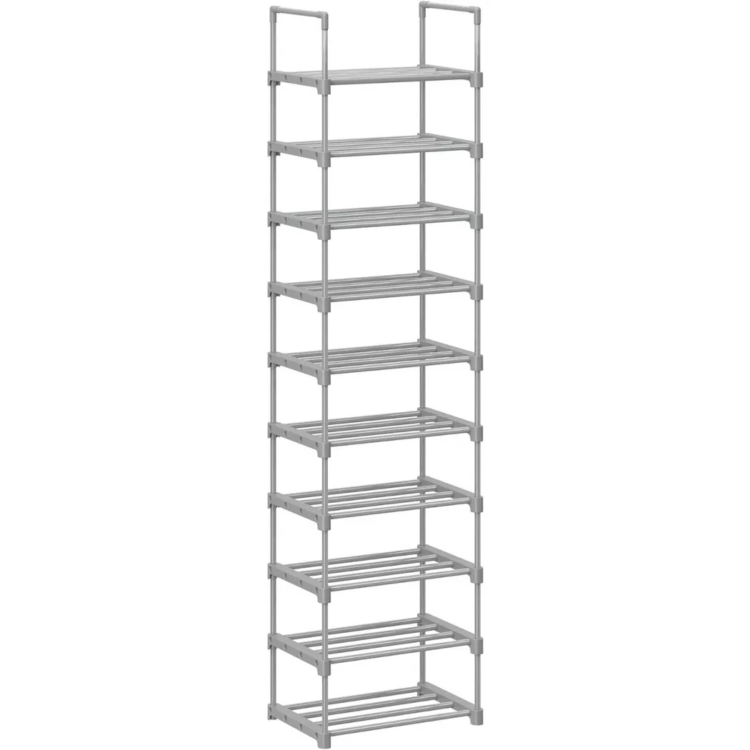 Songmics - Étagère à chaussures Armoire à chaussures 10 niveaux, 174CM, Gris
