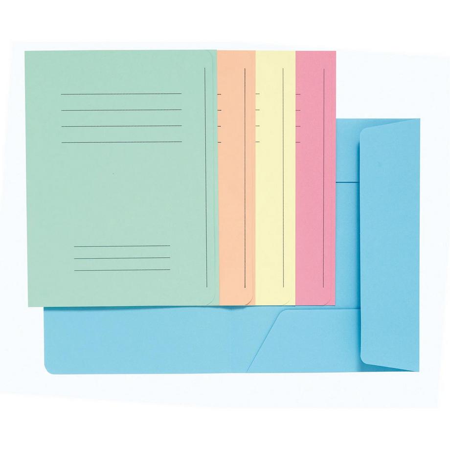 Exacompta Packung mit 50 Aktenmappen, mit 3 Klappen und Beschriftungsfeld, SUPER 210, 24x32cm für DIN A4  