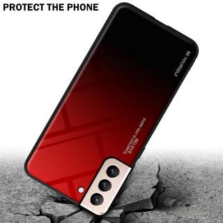 Cadorabo  Housse compatible avec Samsung Galaxy S21 PLUS - Coque de protection bicolore en silicone TPU et dos en verre trempé 