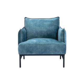 Vente-unique Fauteuil en velours bleu canard JOEL  