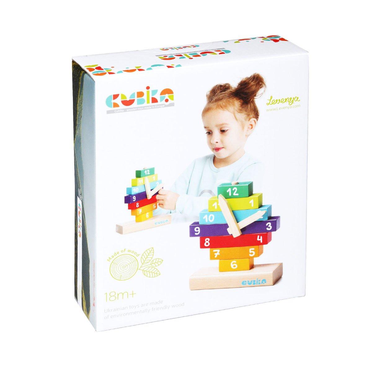 Cubika  Jeu de construction en bois Cubika horloge 