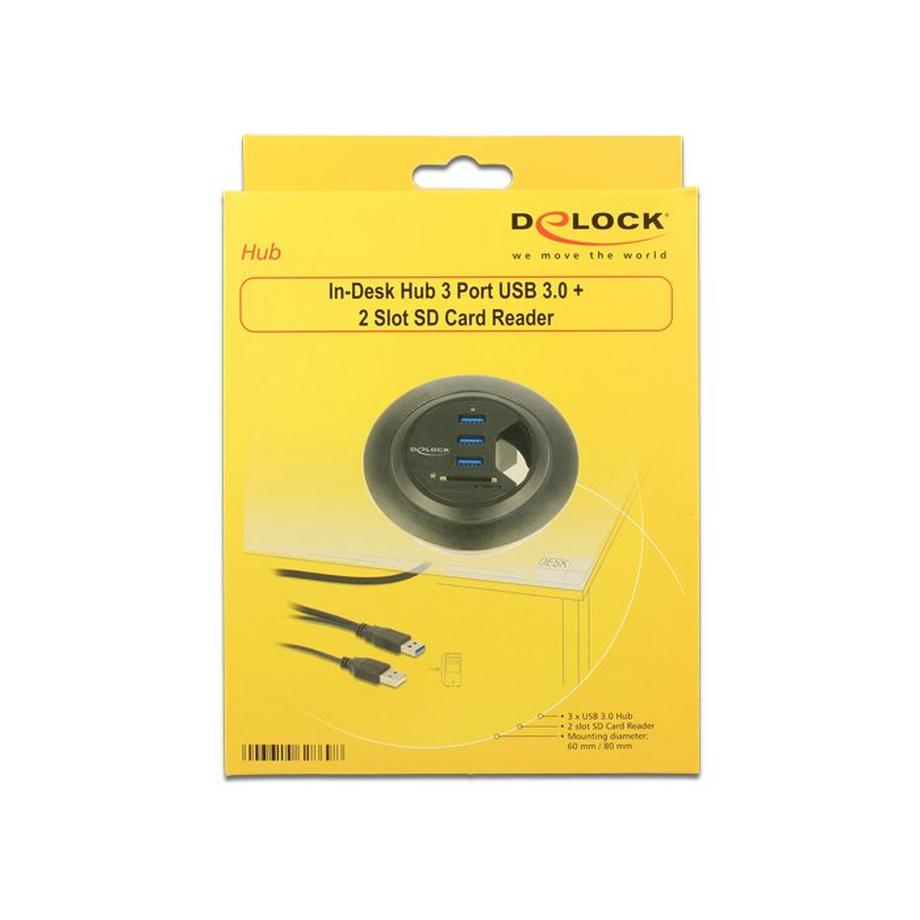 DeLock  62869 HUB DI INTERFACCIA USB 3.2 GEN 1 (3.1 GEN 1) TYPE-A 5000 MBIT/S NERO 