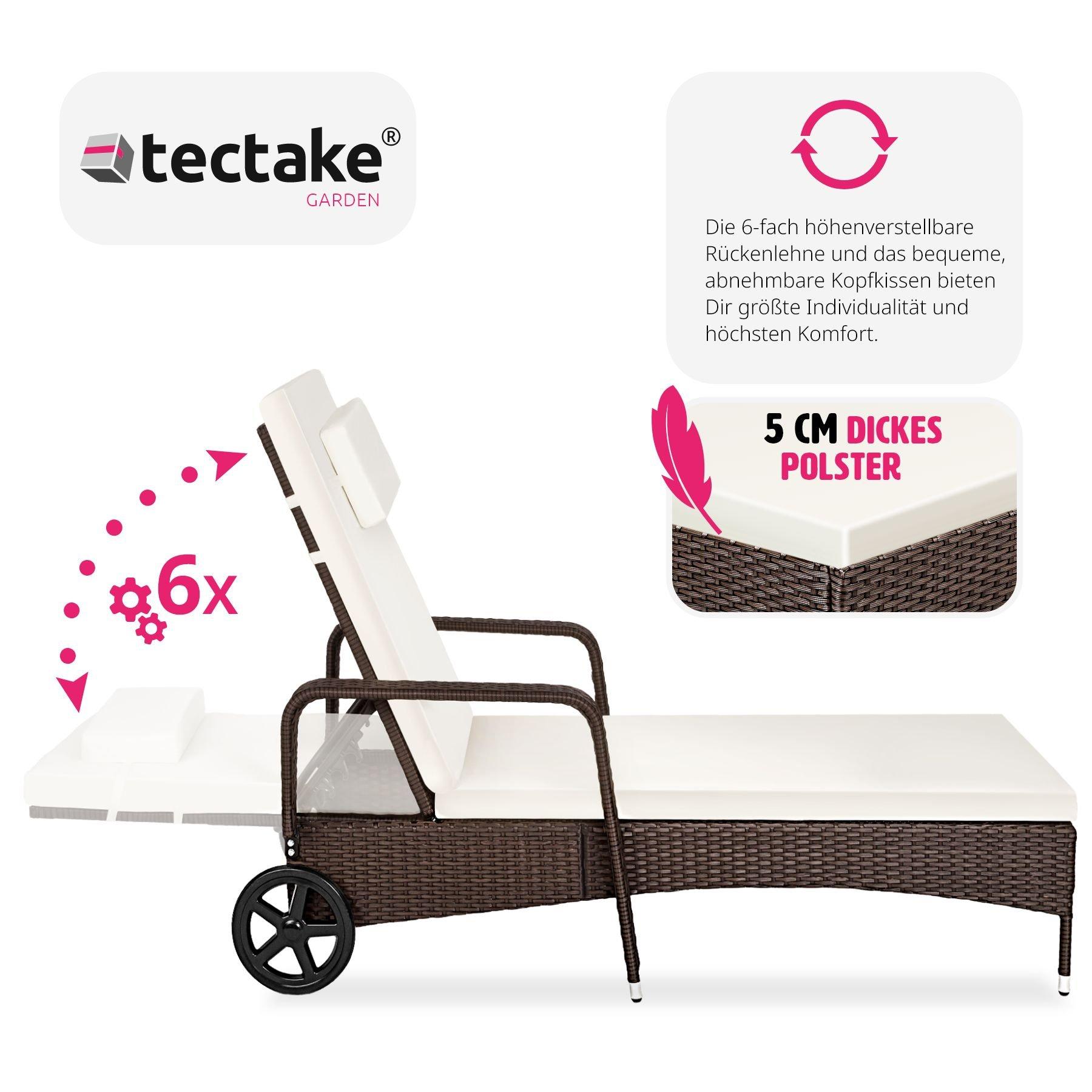 Tectake Rattan Sonnenliege Cassis  