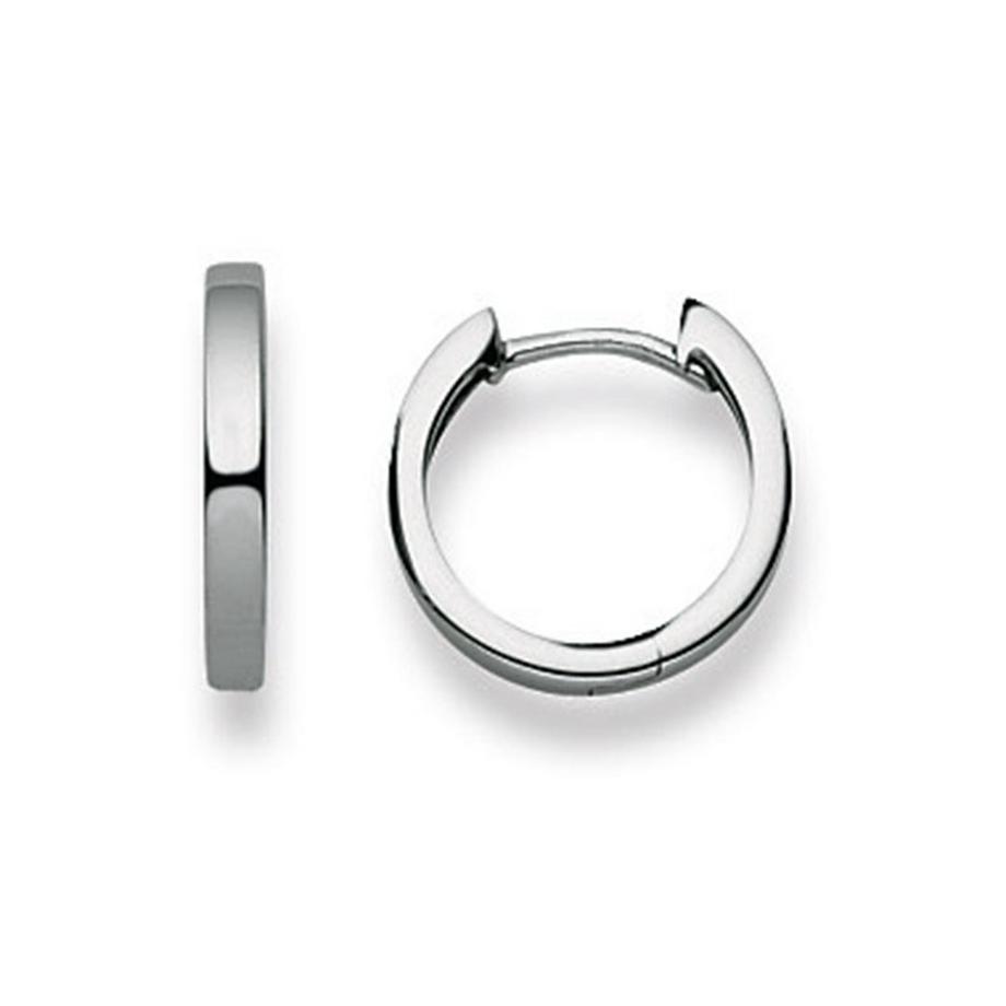 Scharnier-Creolen Weissgold 750, 13mm