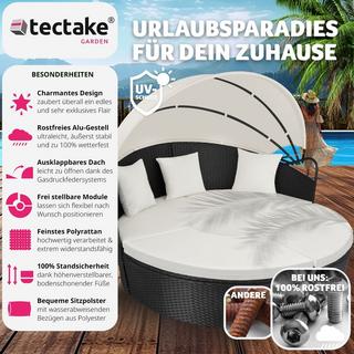 Tectake divano prendisole con telaio in alluminio e parasole  