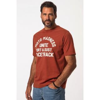 JP1880  T-shirt à manches courtes et imprimé sur la poitrine rouge brique 