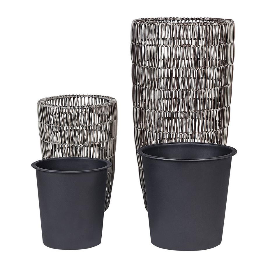 Beliani Set di 2 vasi per piante en Rattan sintetico Rustico CHELONE  
