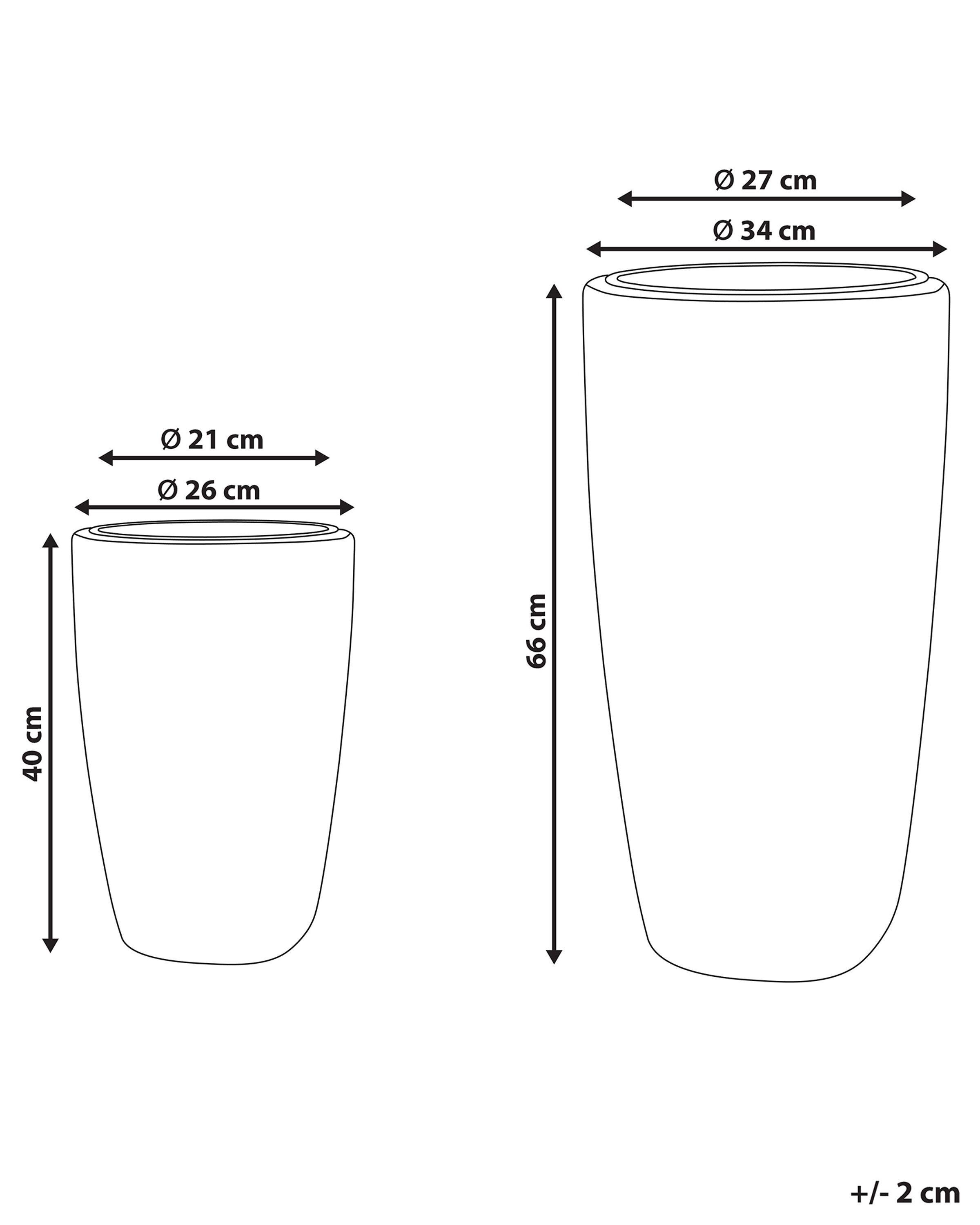 Beliani Set mit 2 Blumentöpfen aus PE Rattan Rustikal CHELONE  