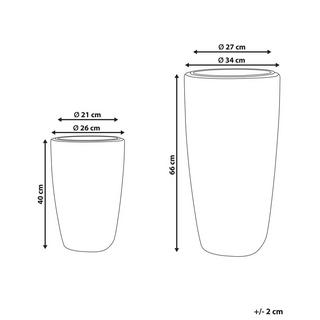 Beliani Set di 2 vasi per piante en Rattan sintetico Rustico CHELONE  