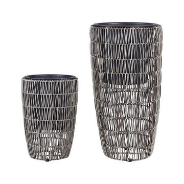 Set di 2 vasi per piante en Rattan sintetico Rustico CHELONE