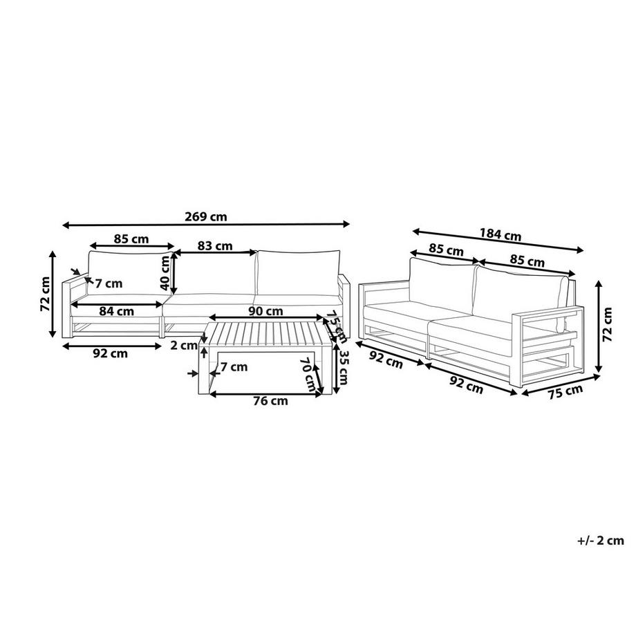 Beliani Lounge Set mit Tisch aus FSC® zertifiziertes Akazienholz Skandinavisch TIMOR  