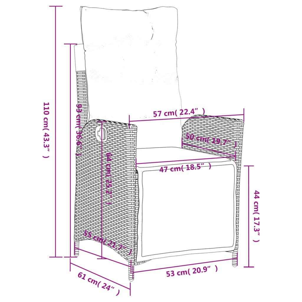 VidaXL Gartensessel verstellbar poly-rattan  