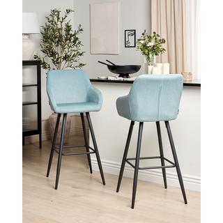 Beliani Lot de 2 chaises de bar en Velours Moderne CASMALIA  