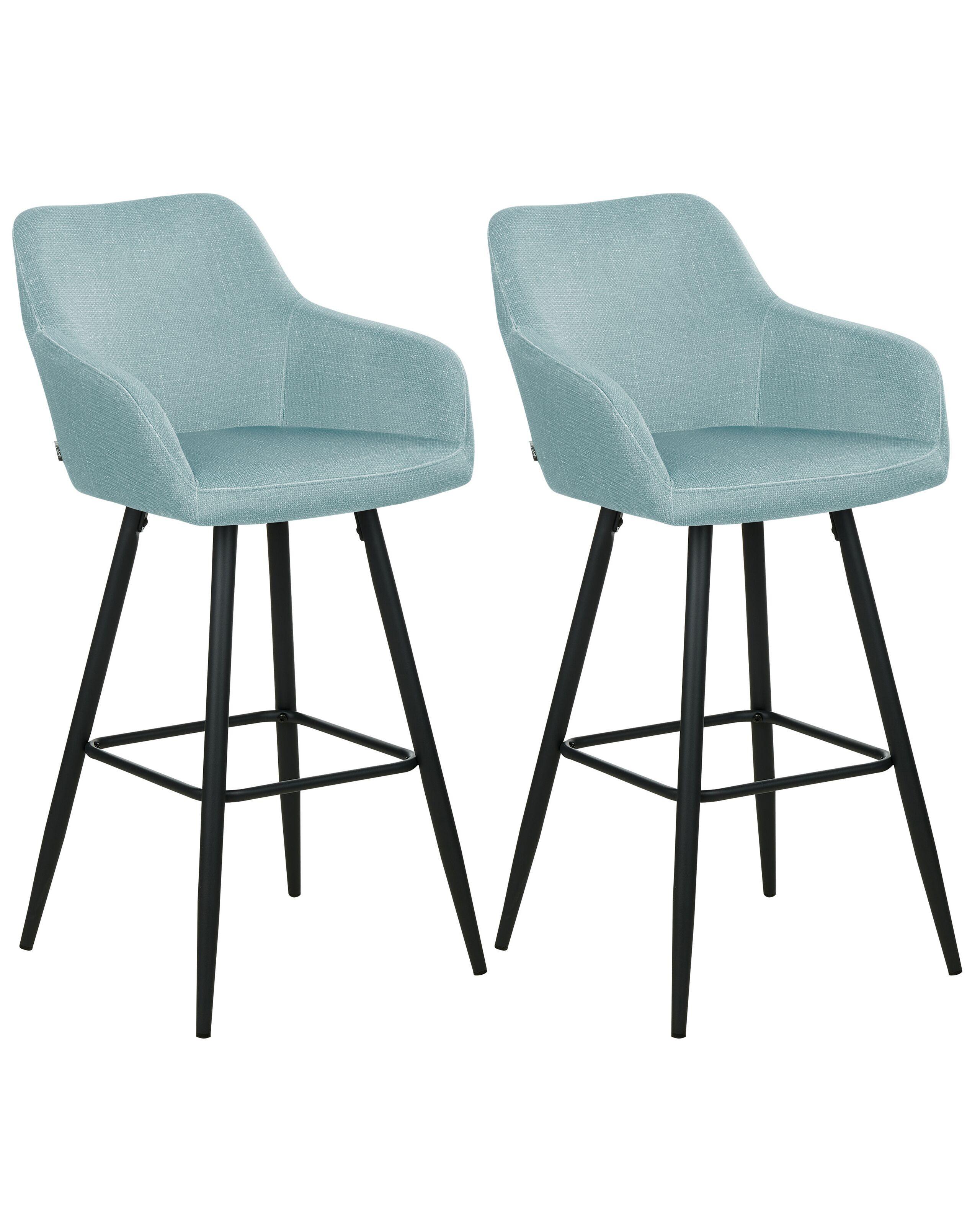 Beliani Lot de 2 chaises de bar en Velours Moderne CASMALIA  