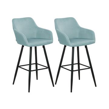 Lot de 2 chaises de bar en Velours Moderne CASMALIA