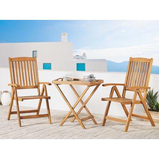 Beliani Bistro Set aus Akazienholz Klassisch JAVA  