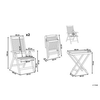 Beliani Bistro Set aus Akazienholz Klassisch JAVA  