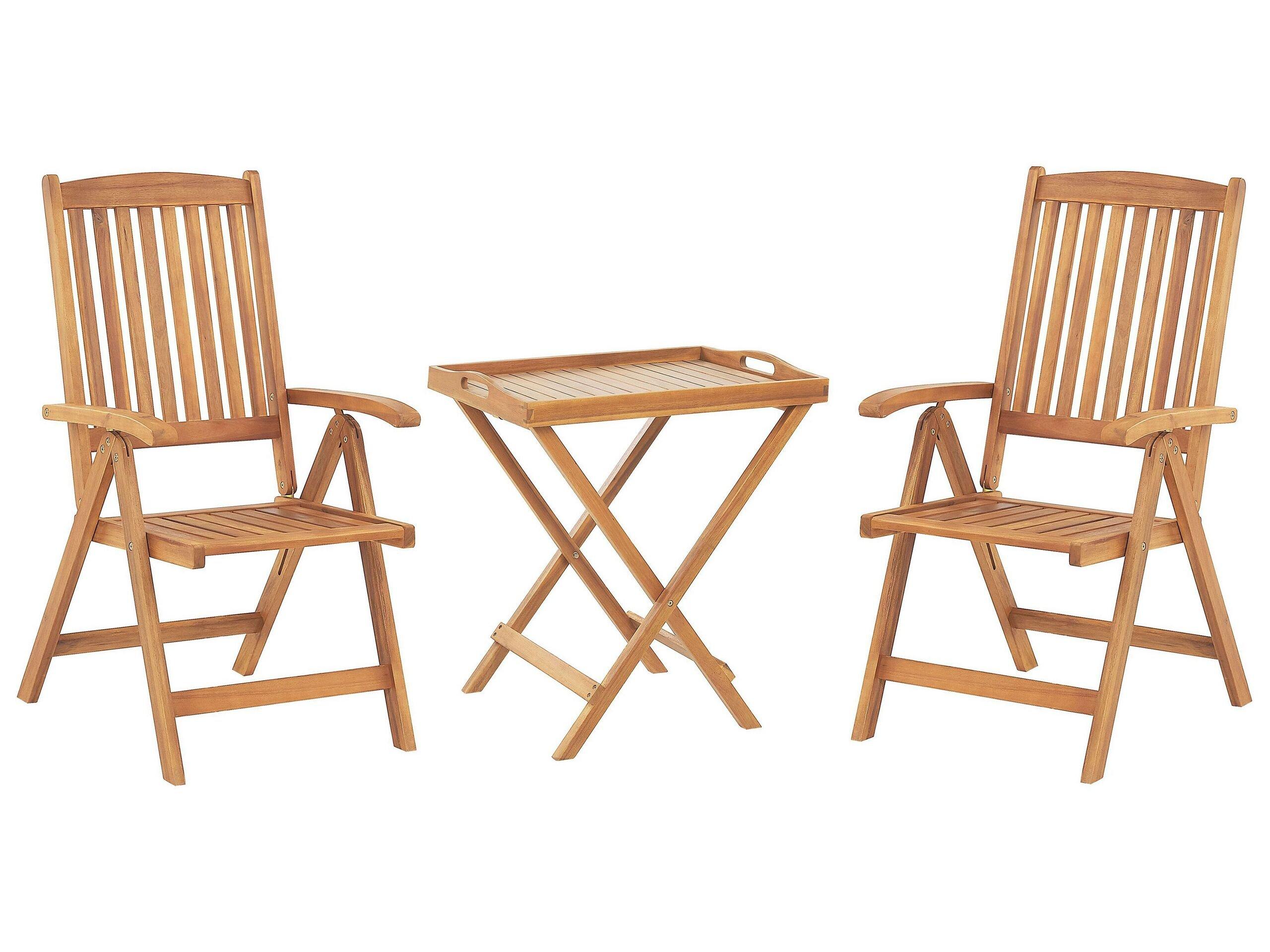 Beliani Bistro Set aus Akazienholz Klassisch JAVA  