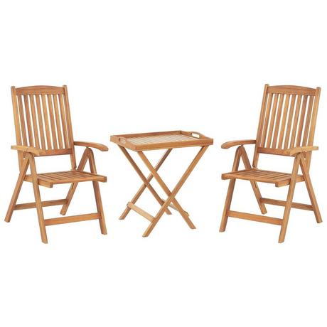 Beliani Bistro Set aus Akazienholz Klassisch JAVA  