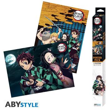 Poster - Pack de 2 - Demon Slayer - Groupe & Duo