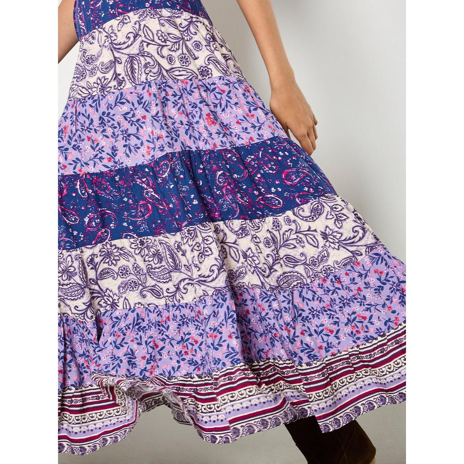 APRICOT Gonna Lunga Stampa Patchwork Balze  