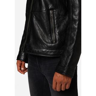 RICANO  Veste en cuir pour hommes Arthur - Col en fourrure et doublure en fausse fourrure 