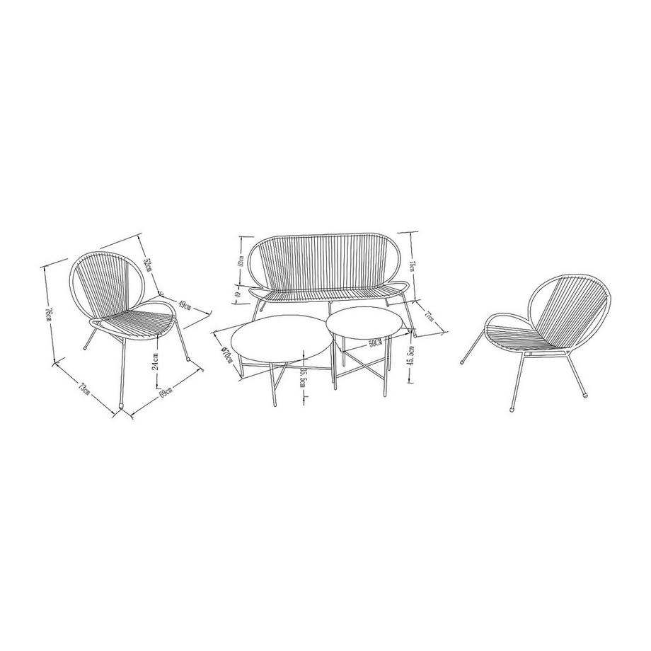 Vente-unique Set di mobili da giardino NIKAO  