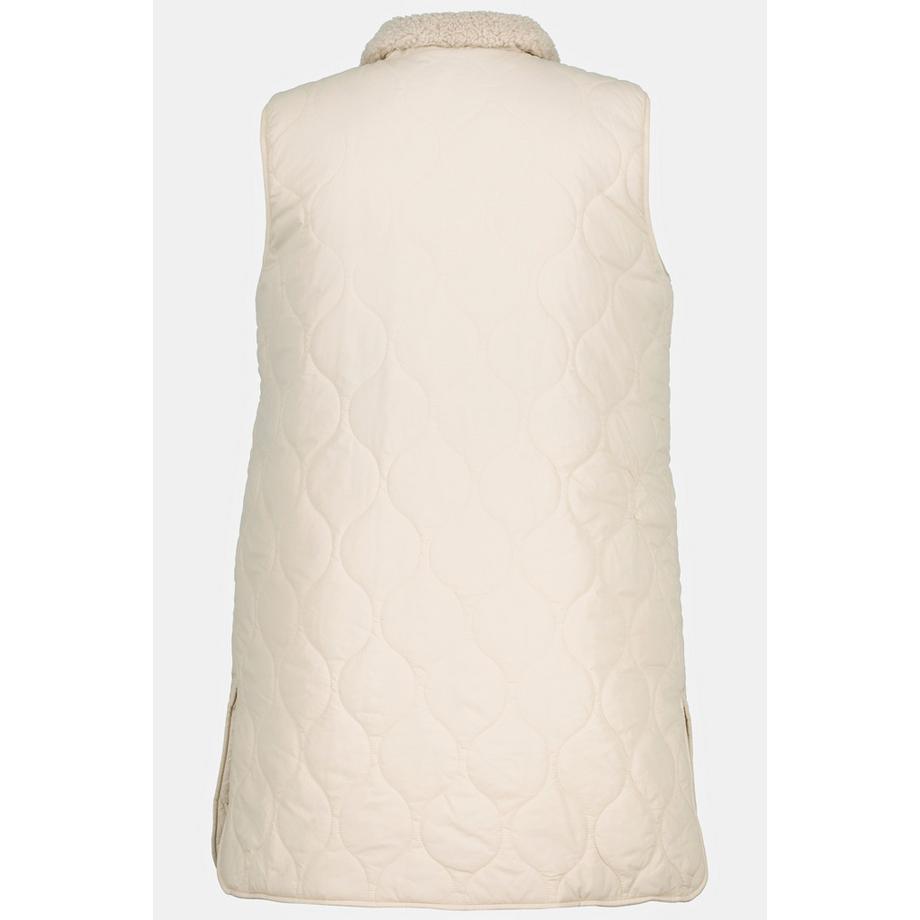 Ulla Popken Gilet double face trapuntato effetto patchwork collo alto senza maniche  
