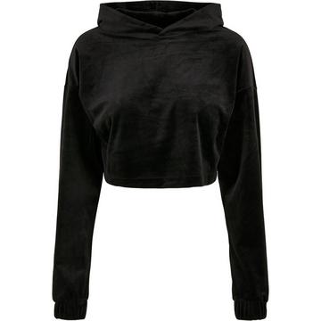 damen-hoodie cropped velvet oversized (gt)