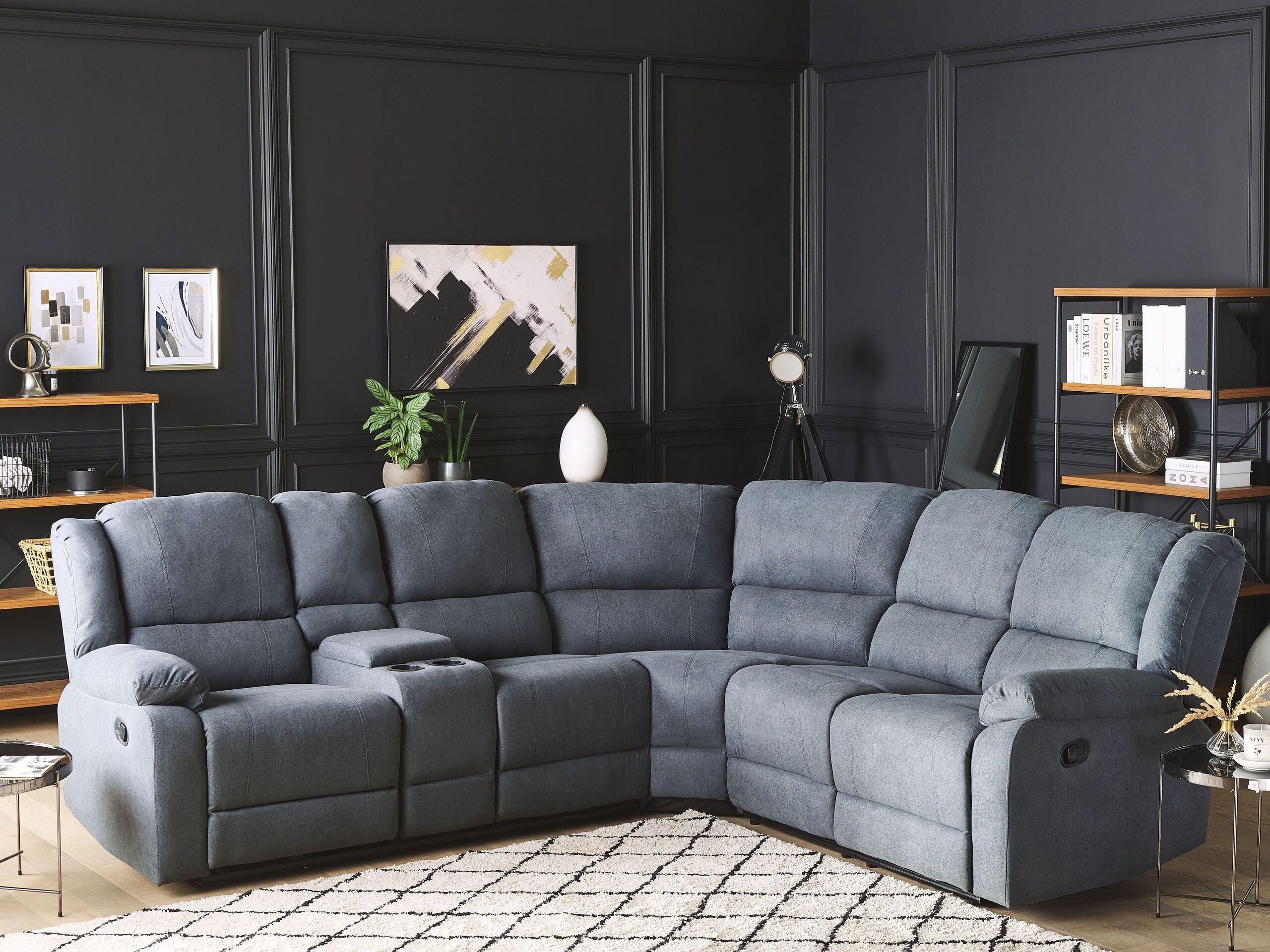 Beliani Ecksofa aus Polyester Modern ROKKE  