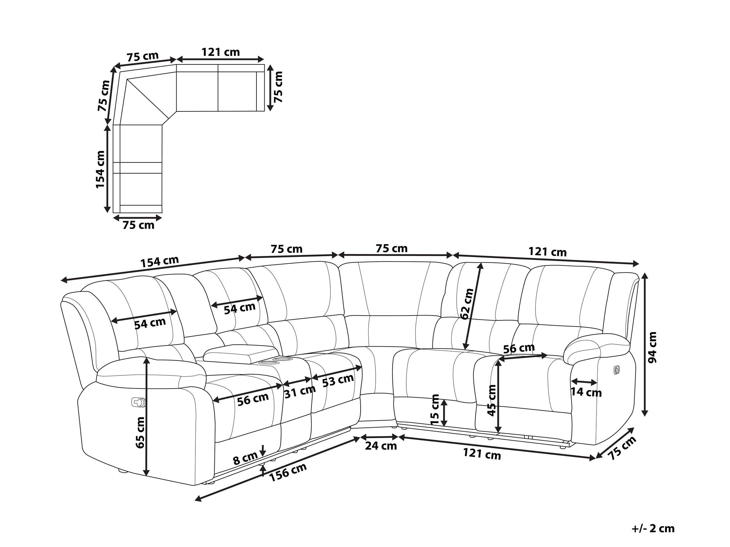 Beliani Ecksofa aus Polyester Modern ROKKE  