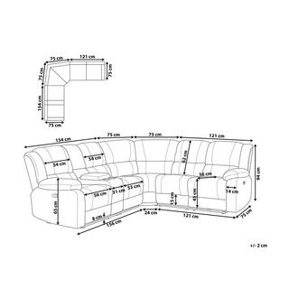 Beliani Ecksofa aus Polyester Modern ROKKE  