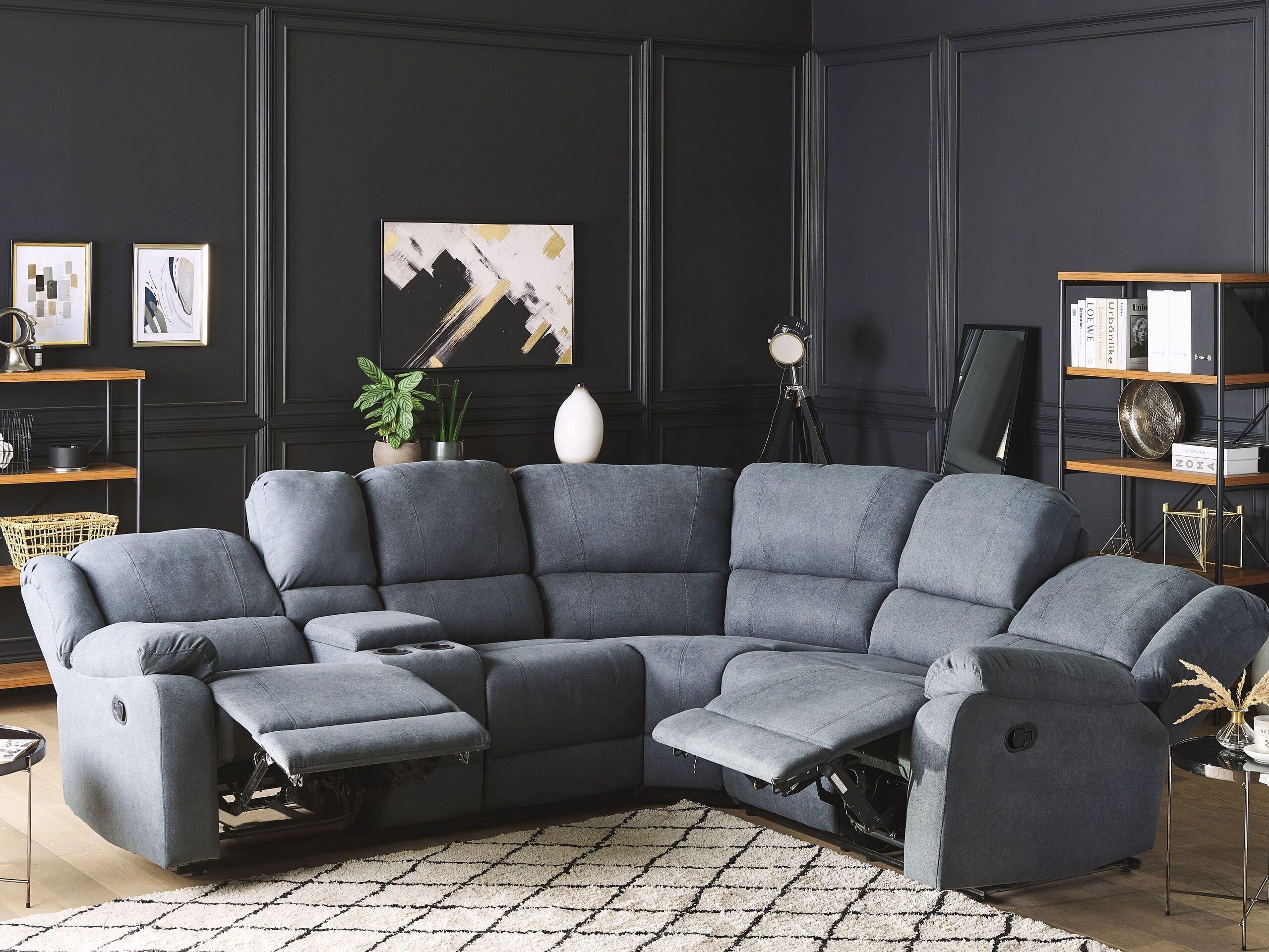 Beliani Ecksofa aus Polyester Modern ROKKE  