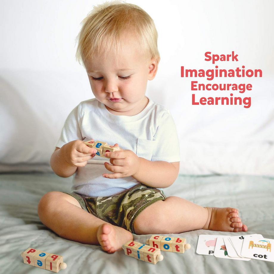 Activity-board  Jeux d'orthographe avec blocs de couleurs, flashcards, puzzle de lettres en bois pour les enfants 