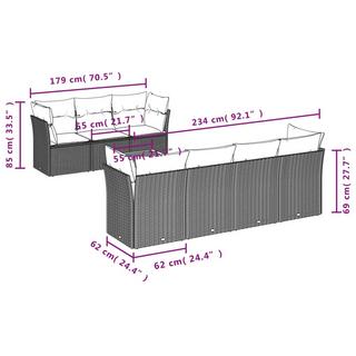 VidaXL set divano da giardino Polirattan  