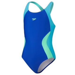 speedo  badeanzug, mädchen eco colourblock spiritback 