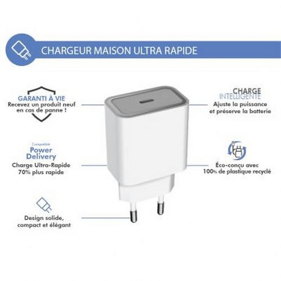 Force Power  Chargeur maison USB C 30W 