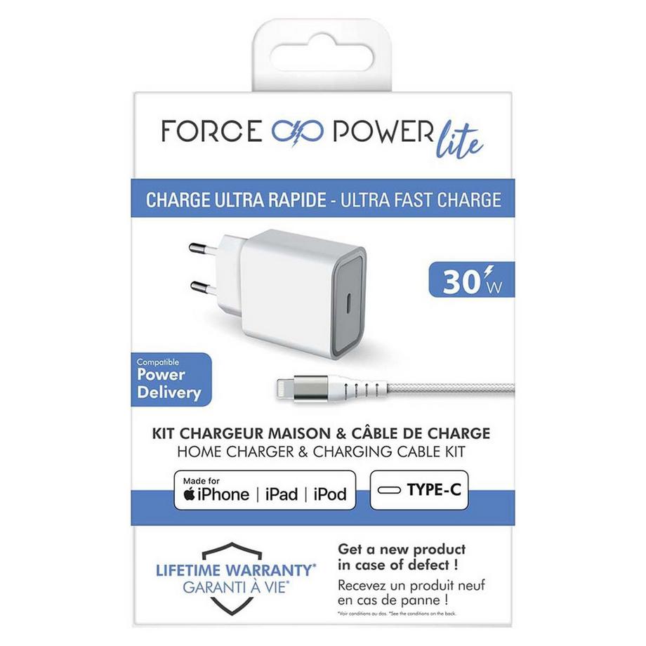 Force Power  Chargeur maison USB C 30W 