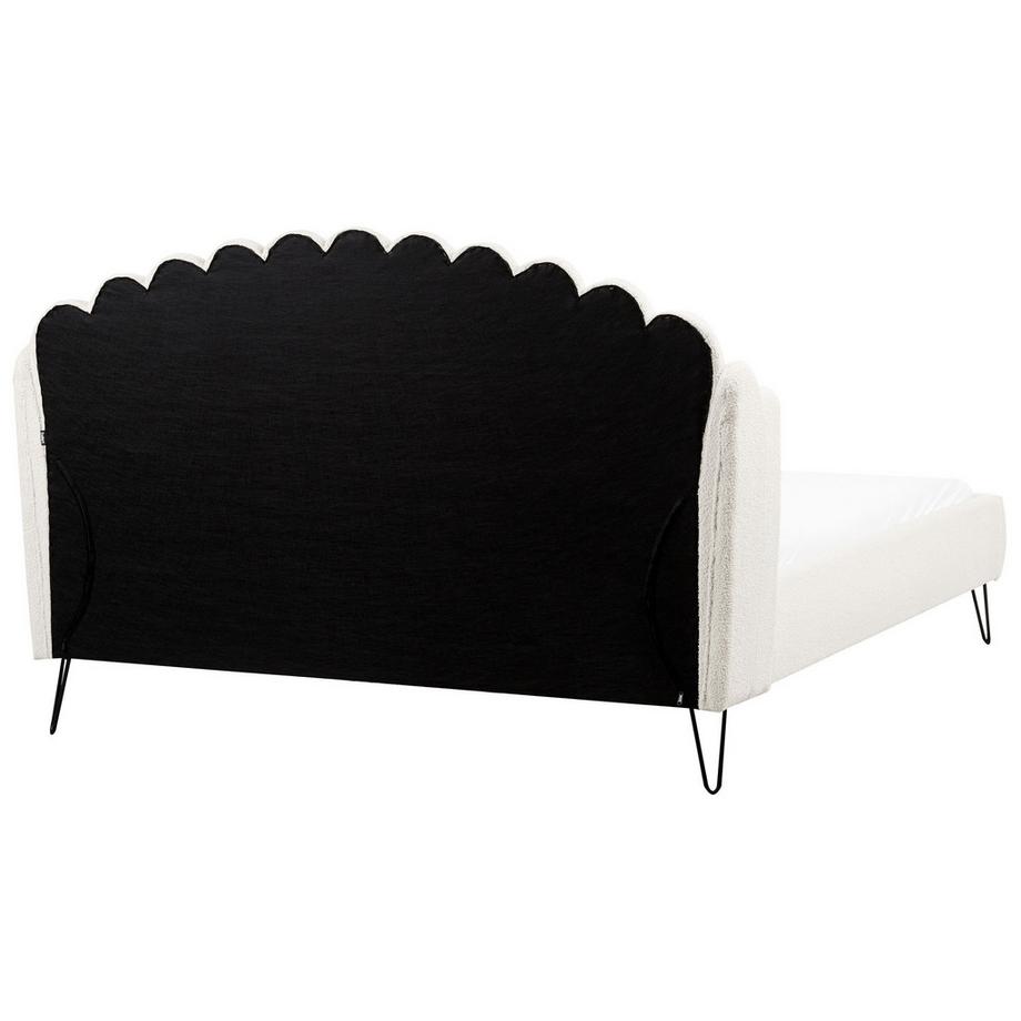 Beliani Lit avec sommier en Bouclé Rétro AMBILLOU  