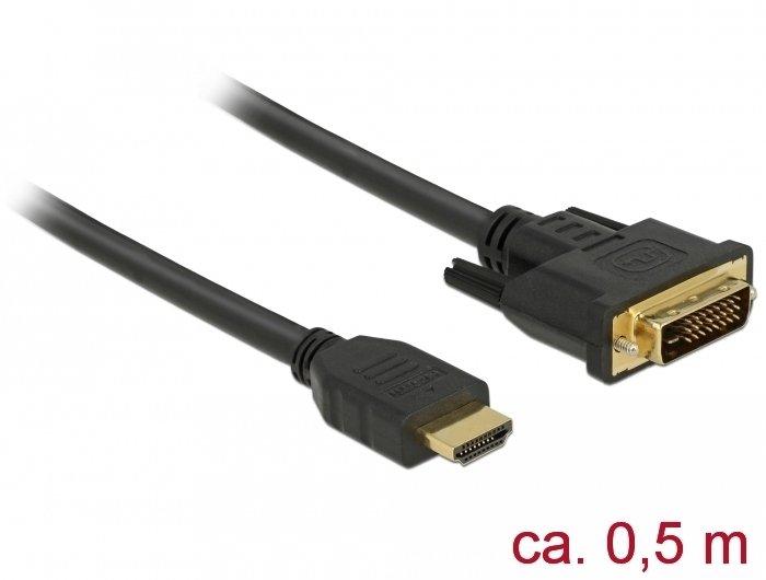 DeLock  DeLOCK 85651 cavo e adattatore video 0,5 m HDMI tipo A (Standard) DVI Nero 