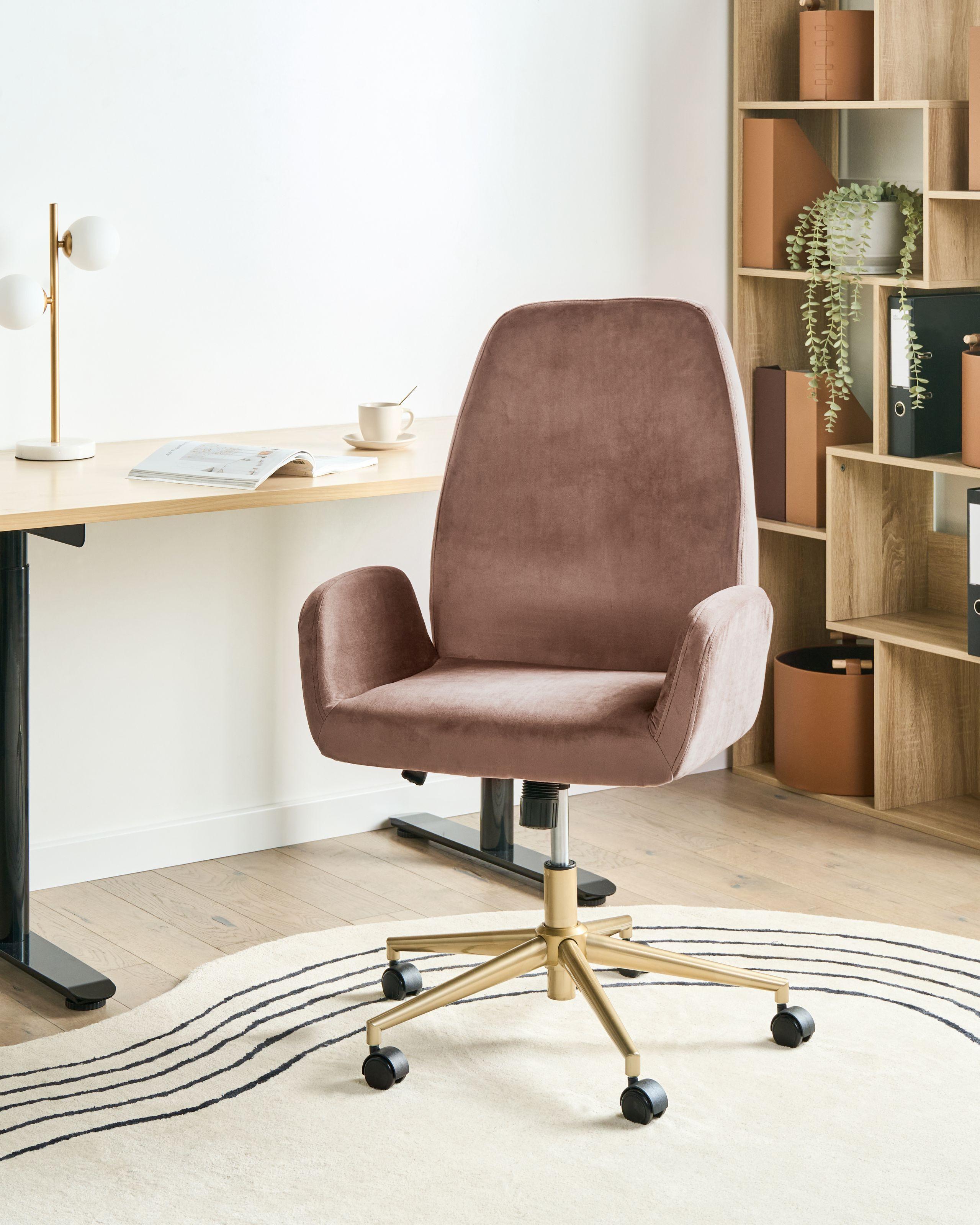 Beliani Chaise de bureau en Velours Moderne CLARE  