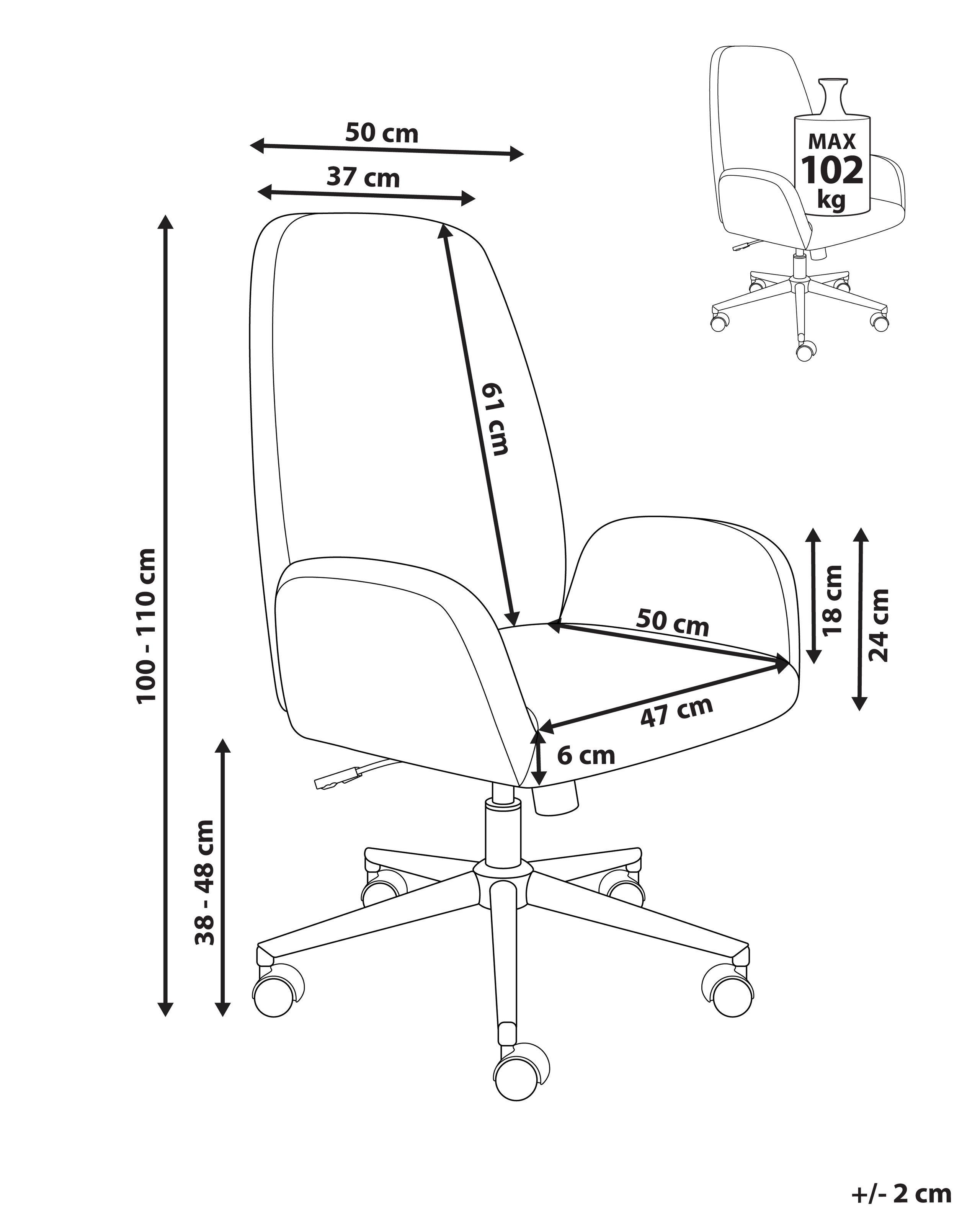 Beliani Chaise de bureau en Velours Moderne CLARE  