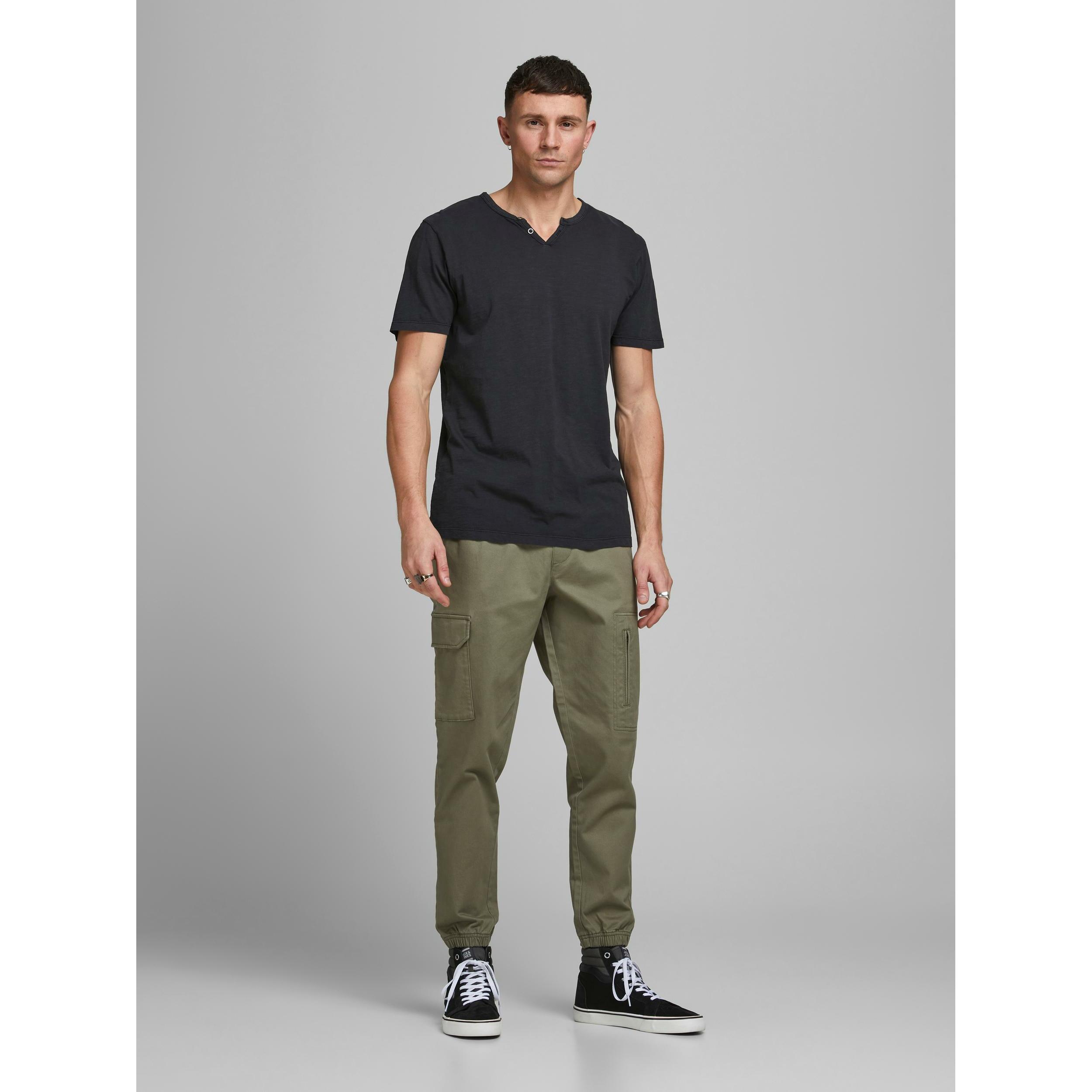 JACK & JONES Split Neck Kurzarm T-Shirt  