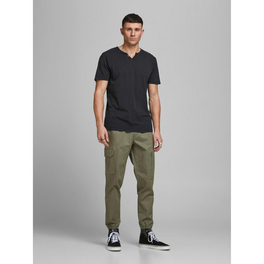 JACK & JONES T-shirt Col Fendu Manches Courtes  