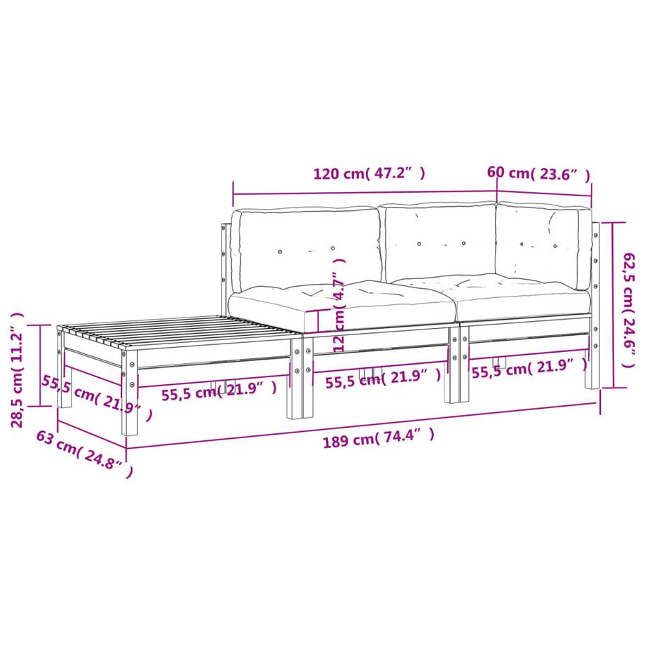 VidaXL Gartensofa holz  