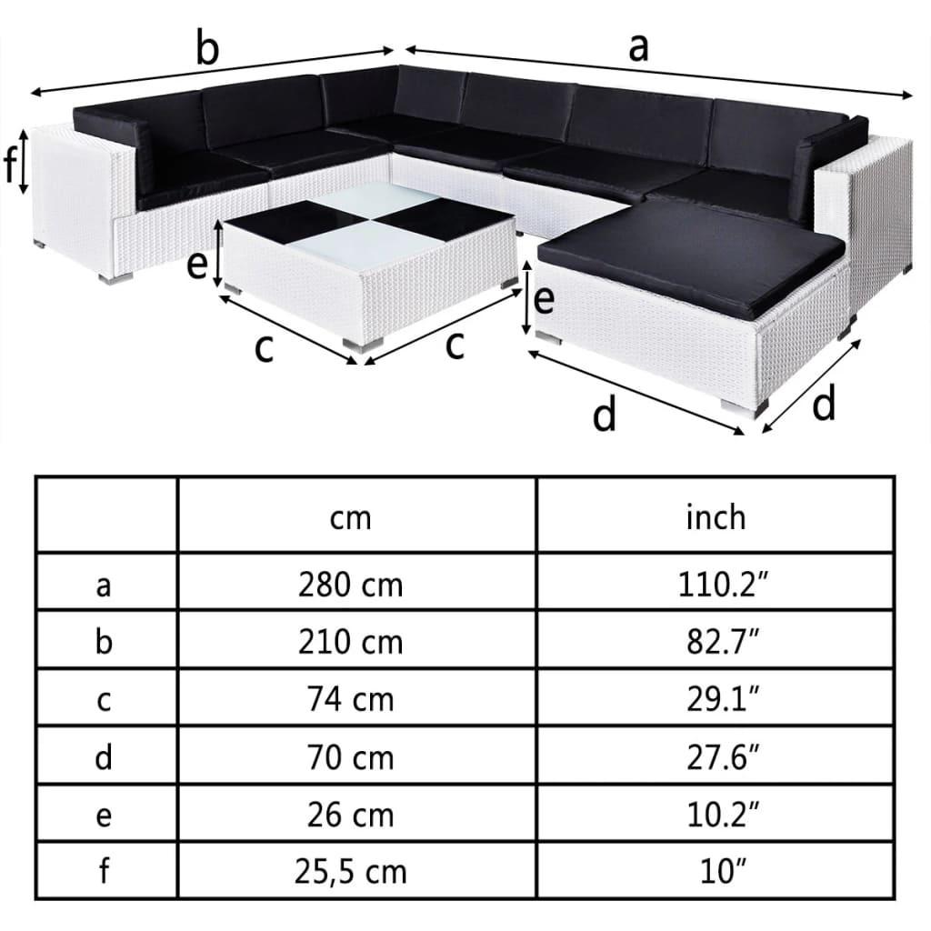 VidaXL Table et chaise de jardin rotin synthétique  